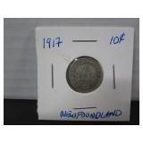 SILVER 1917 NFLD 10 CENT COIN