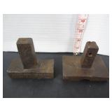 2 FORGED BOTTOM ANIVIL SWAGES BLACKSMITH TOOLS