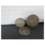 3 SILVER CANADIAN COINS
