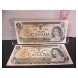 2-1973 CANADA ONE DOLLAR BANK NOTES