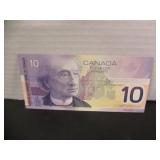 2001 CANADA UNC. $10 DOLLAR BANK NOTE