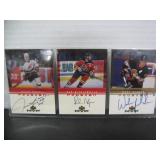 3 AUTOGRAPHED UD MVP HOCKEY CARDS