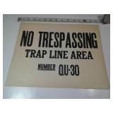 VINTAGE CARDSTOCK TRAPPING SIGN