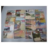 24 OLD SETS OF TOURIST SOUVENIR POSTCARD BOOKLETS