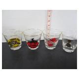 4-VINTAGE CFL RETRO SILKSCREEN GLASSES FOOTBALL