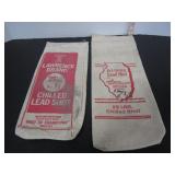 2 VINTAGE CANVAS LEADSHOT AMMUNITION BAGS EMPTY