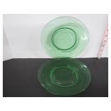 2 URANIUM GLASS PLATES