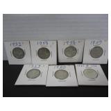 7 SILVER CANADA 25 CENT COINS