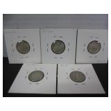 5-US SILVER 25 CENT COINS