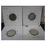 4 SILVER US 10 CENT COINS