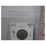 1917S SILVER US 25 CENT COIN-TYPE II