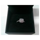 WHITE GOLD RING AND DIAMOND RING, SIZE 5