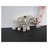 GOLD PLATED LARGE ELEPHANT BROOCH