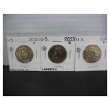 2013D US LIBERTY & 2 $1 AMERICAN INNOVATION COINS
