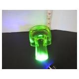 URANIUM GLASS PIPE HOLDER-ASHTRAY