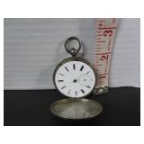 STERLING SILVER HALLMARKED KEY WIND POCKET WATCH