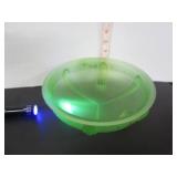 URANIUM GLASS FROSTED FOOTED FRUIT-CONSOLE BOWL