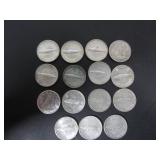 15 SILVER CANADIAN 10 CENT COINS