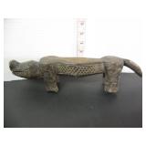 CARVED AFRICAN CROCKODILE HEAD REST
