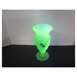 URANIUM GLASS FROSTED VASE