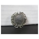 1909 SILVER KING GEORGE V 10 CENT CDN. BROOCH-PIN
