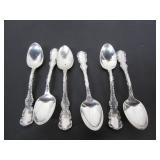 156 GRAMS STERLING SILVER SPOONS 6 TOTAL