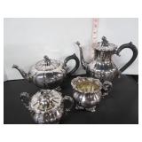 1847 ROGERS BROS. TEA-COFFEE POT, CREAM & SUGAR