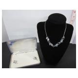 STERLING SILVER NECKLACE & EARRINGS SET