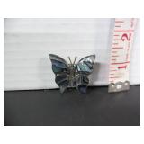 STERLING SILVER & ABALONE BUTTERFLY BROOCH
