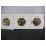3 US LIBERTY ONE DOLLAR COINS 2009D-2010P-2012D