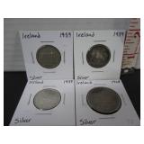 4 SILVER IRELAND COINS