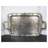 ANTIQUE OLD ENGLISH REPRODUCTION SILVER PLATE TRAY