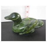SIGNED ELLERO STONE CARVED DUCK