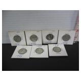 7 SILVER CANADA 25 CENT COINS