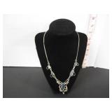 STERLING SILVER .925 NECKLACE WITH RAW CUT STONES
