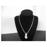 11 GRAMS STERLING SILVER & LARIMAR STONE PENDANT