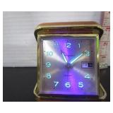 VINTAGE INGRAHAM 'LUMINOUS' TRAVEL ALARM CLOCK