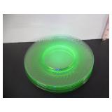5 URANIUM GLASS PLATES