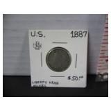 1887 US LIBERTY HEAD NICKLE