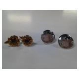 GOLD AND SILVER SCREWBACK EARRINGS