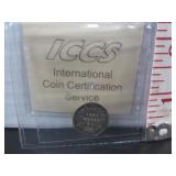 GRADED 1887 SILVER CANADA 10 CENT COIN