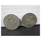 2 SILVER GB 2 SHILLING COINS 1939 & 1940