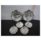 6 BARKER-ELLIS SILVER PLATED LEAF TRAYS