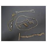 5 VINTAGE WATCH FOB CHAINS