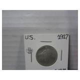1917 SILVER 25 CENT COIN VAR.1