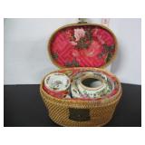 ANTIQUE CIR.1920'S CHINESE EXPORT TEAPOT IN BASKET