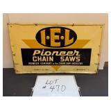 I.E.L. Pioneer Chainsaws Steel Sign