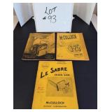 (3) McCulloch Chainsaw Manuals