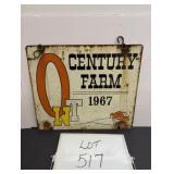 Century Farm Ont. 1967 Steel Sign