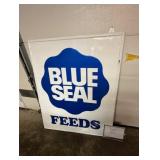 Blue Seal Feeds Embossed Steel Sign